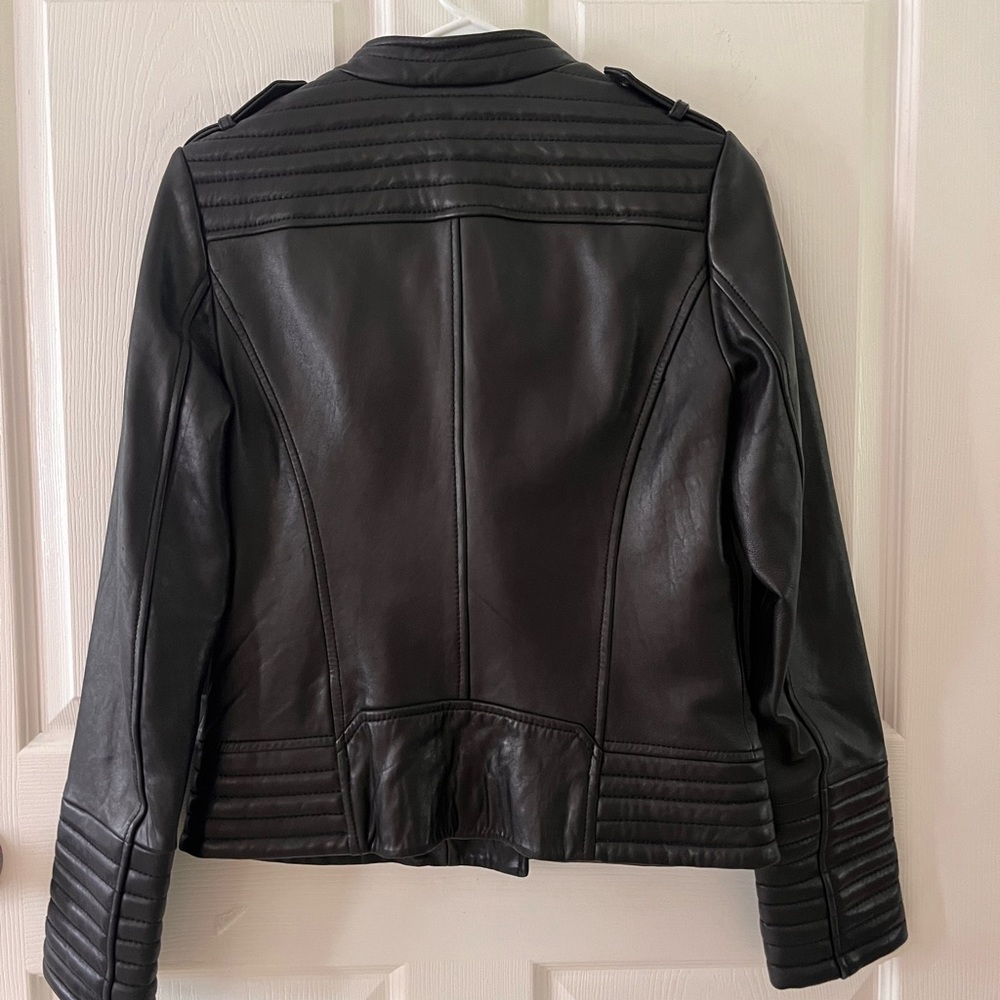 Michael Kors genuine black leather moto jacket , size small, perfect condition